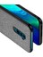 Oppo Reno 10x Zoom Fabrik Serisi Kumaş ve Deri Desen Kılıf - Gri 3