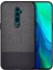 Oppo Reno 10x Zoom Fabrik Serisi Kumaş ve Deri Desen Kılıf - Siyah 1