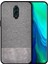 Oppo Reno Fabrik Serisi Kumaş ve Deri Desen Kılıf - Gri 1