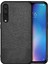 Xiaomi Mi 9 Lite Fabrik Serisi Kumaş ve Deri Desen Kılıf - Siyah 1