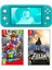 Switch Lite Konsol Turkuaz + Nintendo Super Mario Odyssey + The Legend Of Zelda Breath Of The Wild Switch Oyun 1