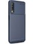 Samsung Galaxy A50s Kılıf Negro Karbon Dizayn Silikon + Nano Glass Lacivert 1
