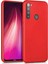 Xiaomi Redmi Note 8T Kılıf Klasik Mat Renkli Yumuşak Premier Silikon + Cam Ekran Koruyucu Kırmızı 1