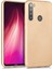 Xiaomi Redmi Note 8T Kılıf Klasik Mat Renkli Yumuşak Premier Silikon + Cam Ekran Koruyucu Altın 1