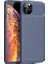 Apple iPhone 11 Pro Kılıf Karbon Desenli Lux Negro Silikon + Tam Kaplayan 6D Nano Ekran Koruyucu Lacivert 1