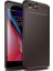 Apple iPhone 8 Plus Kılıf Karbon Desenli Lux Negro Silikon + Cam Ekran Koruyucu Kahverengi 1