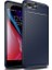 Apple iPhone 8 Plus Kılıf Karbon Desenli Lux Negro Silikon + Tam Kaplayan 6D Nano Ekran Koruyucu Lacivert 1