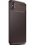 Apple iPhone X - XS Kılıf Karbon Desenli Lux Negro Silikon + Cam Ekran Koruyucu Kahverengi 1