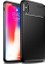 Apple iPhone XS Max Kılıf Karbon Desenli Lux Negro Silikon + Tam Kaplayan Cam Ekran Koruyucu Siyah 1