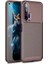 Honor 20 Kılıf Karbon Desenli Lux Negro Silikon + Nano Ekran Koruyucu Kahverengi 1