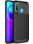 Huawei P30 Lite Kılıf Karbon Desenli Lux Negro Silikon + Cam Ekran Koruyucu Siyah 1