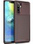Huawei P30 Pro Kılıf Karbon Desenli Lux Negro Silikon + Tam Kaplayan 3D Cam Ekran Koruyucu Kahverengi 1