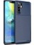 Huawei P30 Pro Kılıf Karbon Desenli Lux Negro Silikon + Tam Kaplayan 3D Cam Ekran Koruyucu Lacivert 1