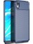 Huawei Y5 2019 Kılıf Karbon Desenli Lux Negro Silikon + Cam Ekran Koruyucu Lacivert 1