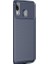 Huawei Y7 Prime 2019 Kılıf Karbon Desenli Lux Negro Silikon + Tam Kaplayan Cam Ekran Koruyucu Lacivert 1
