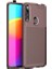 Huawei Y9 Prime 2019 Kılıf Karbon Desenli Lux Negro Silikon + Tam Kaplayan 6D Nano Ekran Koruyucu Kahverengi 1