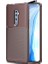 Oppo Reno 10x Zoom Kılıf Karbon Desenli Lux Negro Silikon + Tam Kaplayan 6D Nano Ekran Koruyucu Kahverengi 1
