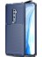 Oppo Reno 10x Zoom Kılıf Karbon Desenli Lux Negro Silikon + Tam Kaplayan 6D Nano Ekran Koruyucu Lacivert 1