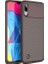 Samsung Galaxy M10 Kılıf Karbon Desenli Lux Negro Silikon + Cam Ekran Koruyucu Kahverengi 1