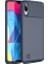 Samsung Galaxy M10 Kılıf Karbon Desenli Lux Negro Silikon + Tam Kaplayan 6D Nano Ekran Koruyucu Lacivert 1