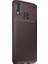 Samsung Galaxy M30 Kılıf Karbon Desenli Lux Negro Silikon + Tam Kaplayan Cam Ekran Koruyucu Kahverengi 1