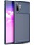 Samsung Galaxy Note 10 Plus Kılıf Karbon Desenli Lux Negro Silikon + Tam Kaplayan 3D Cam Ekran Koruyucu Lacivert 1