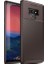 Samsung Galaxy Note 9 Kılıf Karbon Desenli Lux Negro Silikon + Full Body Ekran Koruyucu Kahverengi 1