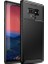Samsung Galaxy Note 9 Kılıf Karbon Desenli Lux Negro Silikon + Tam Kaplayan 6D Nano Ekran Koruyucu Siyah 1