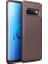 Samsung Galaxy S10 Kılıf Karbon Desenli Lux Negro Silikon + 360 Full Body Ekran Koruyucu Kahverengi 1