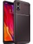 Xiaomi Mi 8 Pro Kılıf Karbon Desenli Lux Negro Silikon + Cam Ekran Koruyucu Kahverengi 1