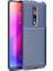 Xiaomi Mi 9T Kılıf Karbon Desenli Lux Negro Silikon + Tam Kaplayan 6D Nano Ekran Koruyucu Lacivert 1