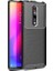 Xiaomi Mi 9T Kılıf Karbon Desenli Lux Negro Silikon + Tam Kaplayan Cam Ekran Koruyucu Siyah 1