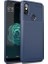 Xiaomi Mi A2 (6x) Kılıf Karbon Desenli Lux Negro Silikon + Nano Ekran Koruyucu Lacivert 1