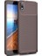 Xiaomi Redmi 7A Kılıf Karbon Desenli Lux Negro Silikon + Nano Ekran Koruyucu Kahverengi 1