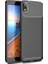 Xiaomi Redmi 7A Kılıf Karbon Desenli Lux Negro Silikon + Nano Ekran Koruyucu Siyah 1