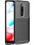 Xiaomi Redmi 8 Kılıf Karbon Desenli Lux Negro Silikon + Tam Kaplayan 6D Nano Ekran Koruyucu Siyah 1
