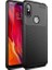 Xiaomi Redmi Note 6 Pro Kılıf Karbon Desenli Lux Negro Silikon + Nano Ekran Koruyucu Siyah 1
