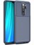 Xiaomi Redmi Note 8 Pro Kılıf Karbon Desenli Lux Negro Silikon + Cam Ekran Koruyucu Lacivert 1