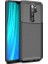Xiaomi Redmi Note 8 Pro Kılıf Karbon Desenli Lux Negro Silikon + Tam Kaplayan 6D Nano Ekran Koruyucu Siyah 1