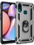 Samsung Galaxy A10s Kılıf Çift Katmanlı Yüzüklü Manyetik Vega Kapak - Gümüş + Nano Ekran Koruyucu 1
