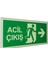 Pvc Fosforlu Sticker ACİL ÇIKIŞ SAĞ 11,5 x 25 cm 1