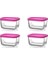 4'lü Saklama Kabı Pembe Kapak 1