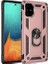 Samsung Galaxy A71 Kılıf Çift Katmanlı Yüzüklü Manyetik Vega Kapak Rose + Cam Ekran Koruyucu 1