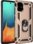 Samsung Galaxy A51 Kılıf Çift Katmanlı Yüzüklü Manyetik Vega Kapak Gold + Nano Ekran Koruyucu 1