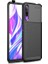 Huawei P Smart Pro 2019 Kılıf Karbon Desenli Lux Negro Silikon + Tam Kaplayan 6D Nano Ekran Koruyucu Siyah 1