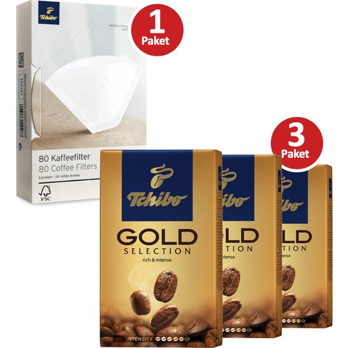 Tchibo Gold Filtre Kahve 3 x 250 gr + 80 Adet Beyaz Kağıt Fiyatı