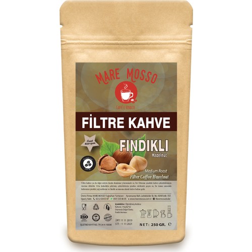 Mare Mosso Fındık Aromalı Öğütülmüş Filtre Kahve 250 Gr Fiyatı