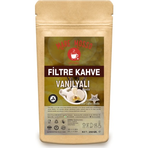 Mare Mosso Vanilya Aromalı Öğütülmüş Filtre Kahve 250 Gr Fiyatı