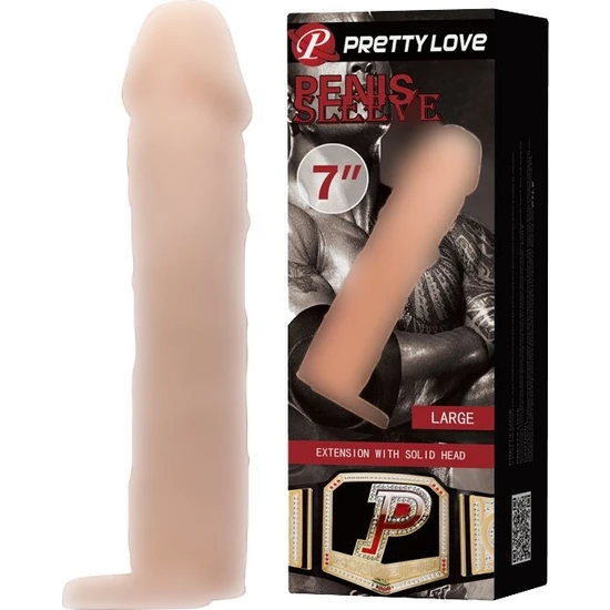 Pretty Love Extension Et Dokusunda 6 CM Uzatmalı Realistik Penis Kılıfı 18 CM