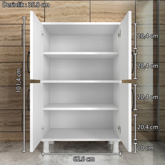 Rani F3 Çok Amaçlı Dolap 4 Kapaklı 4 Raflı Banyo Balkon Fiyatı Rani F3 Çok Amaçlı Dolap 4 Kapaklı 4 Raflı Banyo Balkon Fiyatı